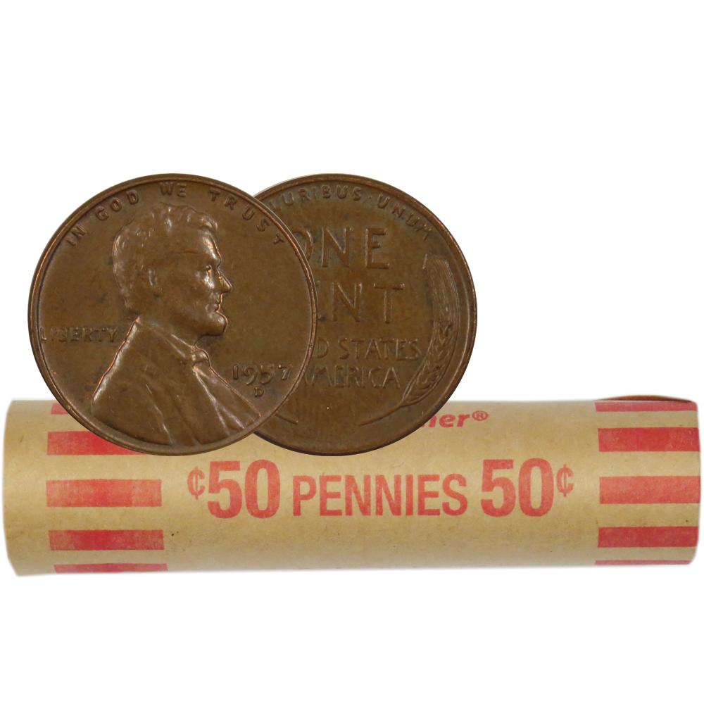 How many Wheat Pennies are included in the roll?