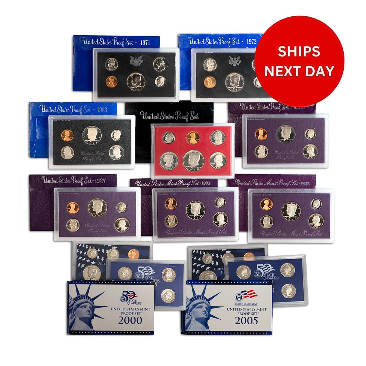 What unique coins are included in the 2000 proof set?