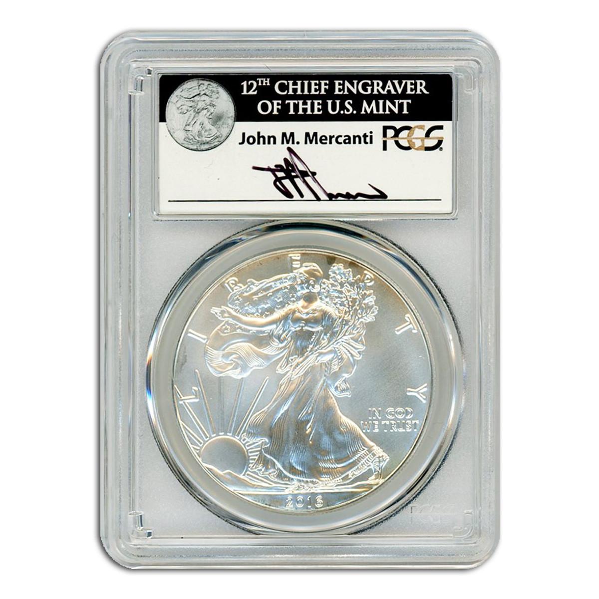 2016 Silver Eagle PCGS MS70 John Mercanti Signed - 30th Anniversary Questions & Answers