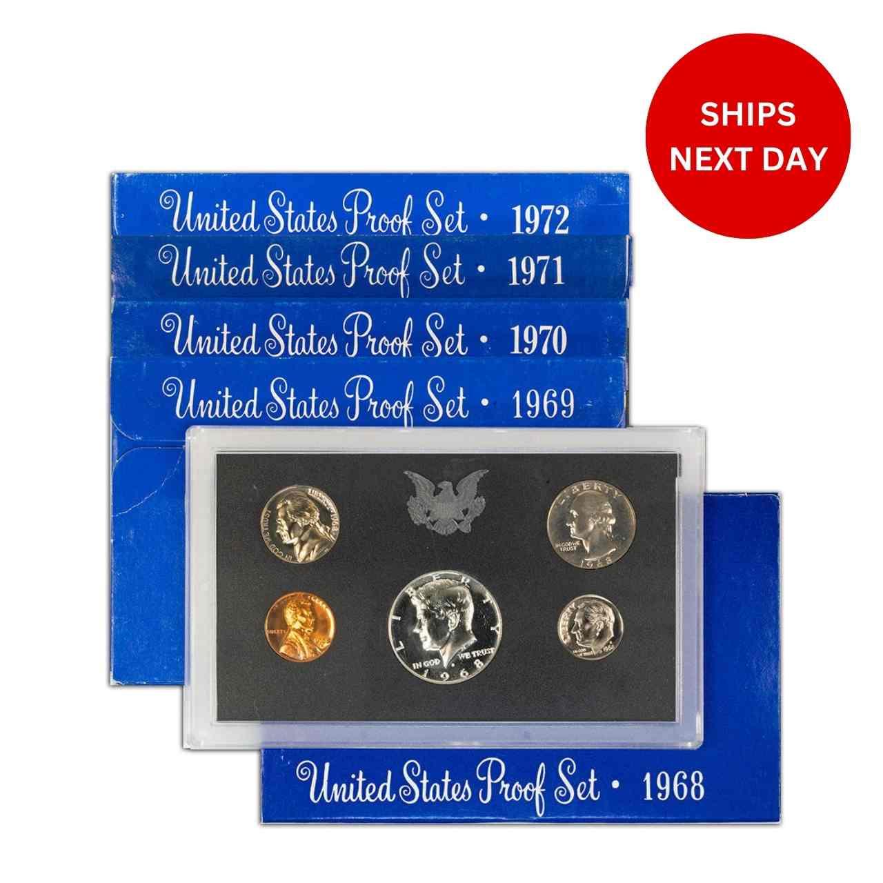 1968-1972 Blue Box Proof Set Collection (5 Boxes) Questions & Answers