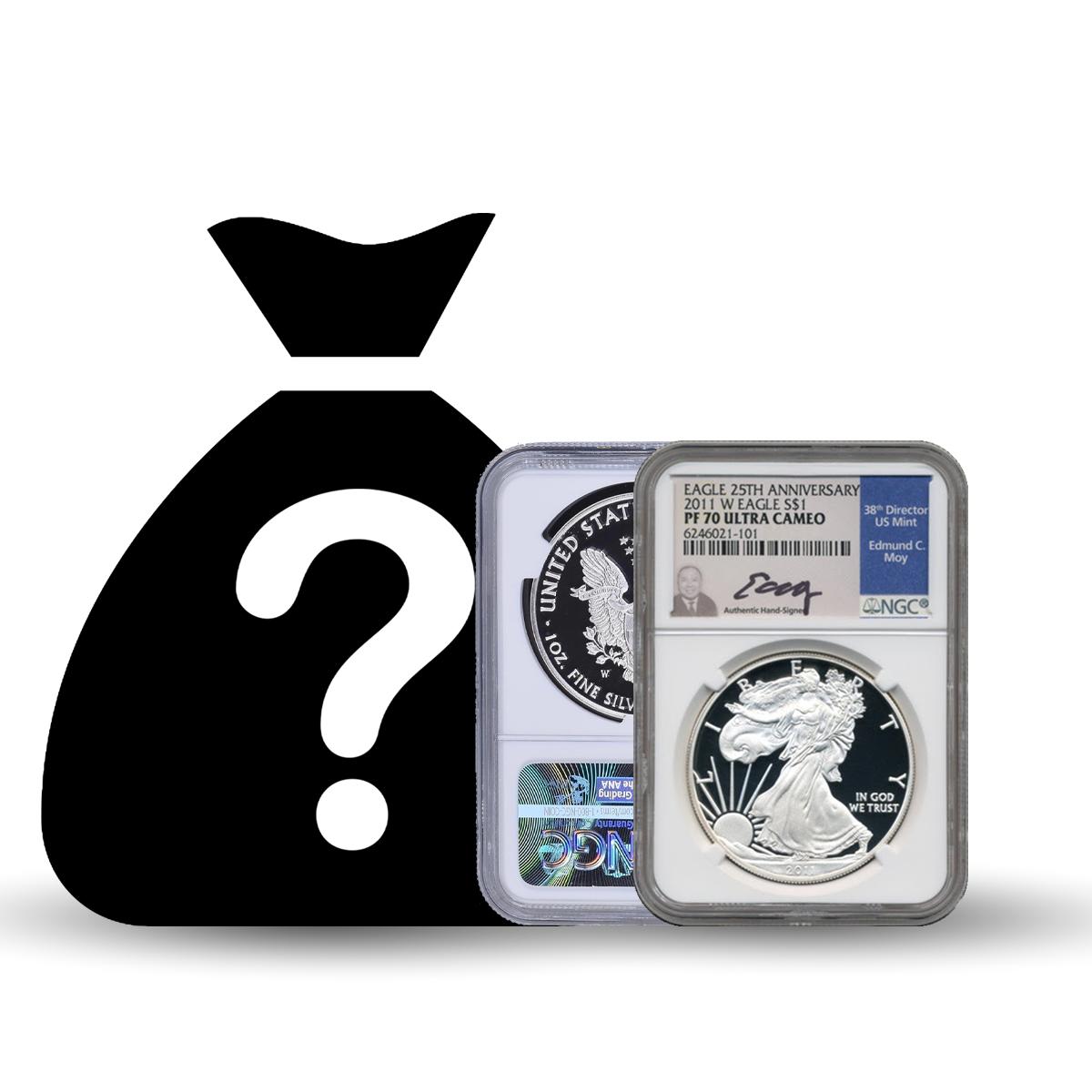 Silver Eagle NGC PF70 - Ed Moy Signature Series (Mystery Bag) Questions & Answers