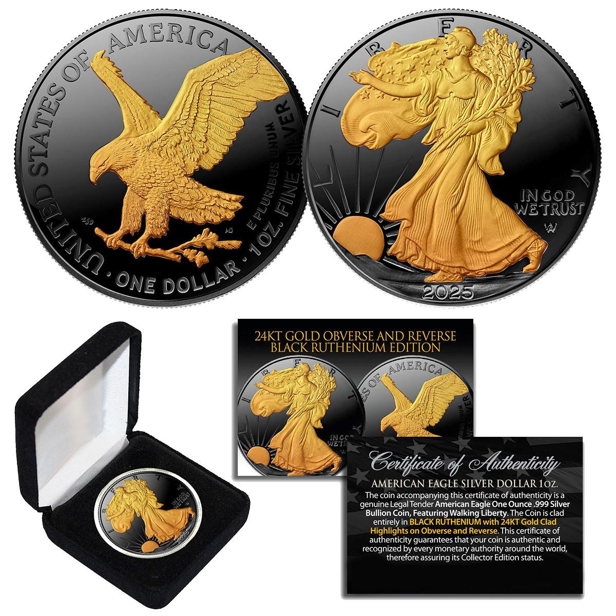 2025 Silver Eagle Black Ruthenium with Gold Highlight w/Box Questions & Answers