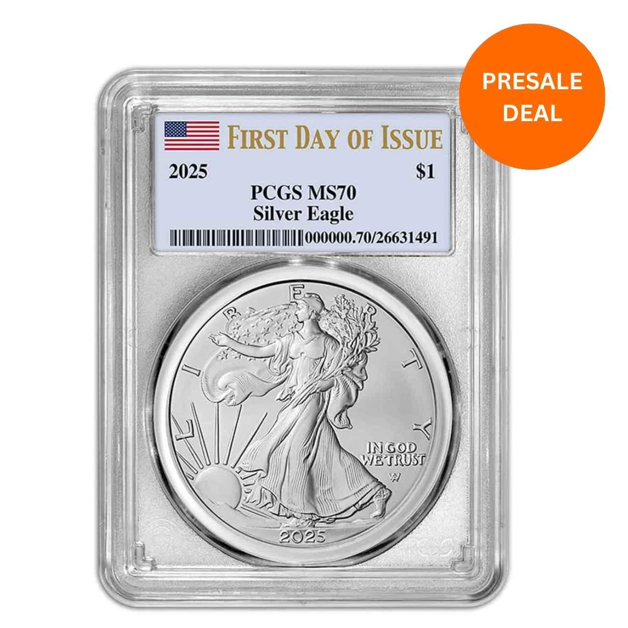 2025 $1 American Silver Eagle PCGS MS70 FDI Flag Label Questions & Answers