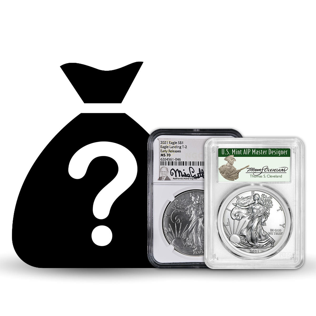 Silver Eagle PCGS/NGC MS70 - Signature Series (Mystery Bag) Questions & Answers