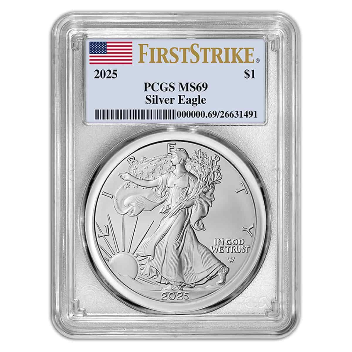 2025 $1 American Silver Eagle PCGS MS69 FS Flag Label Questions & Answers