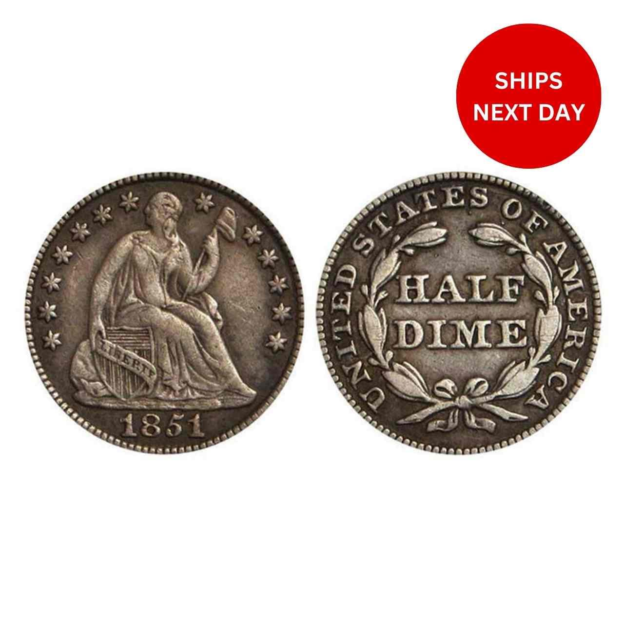 What is depicted on the reverse of the Seated Half Dime?