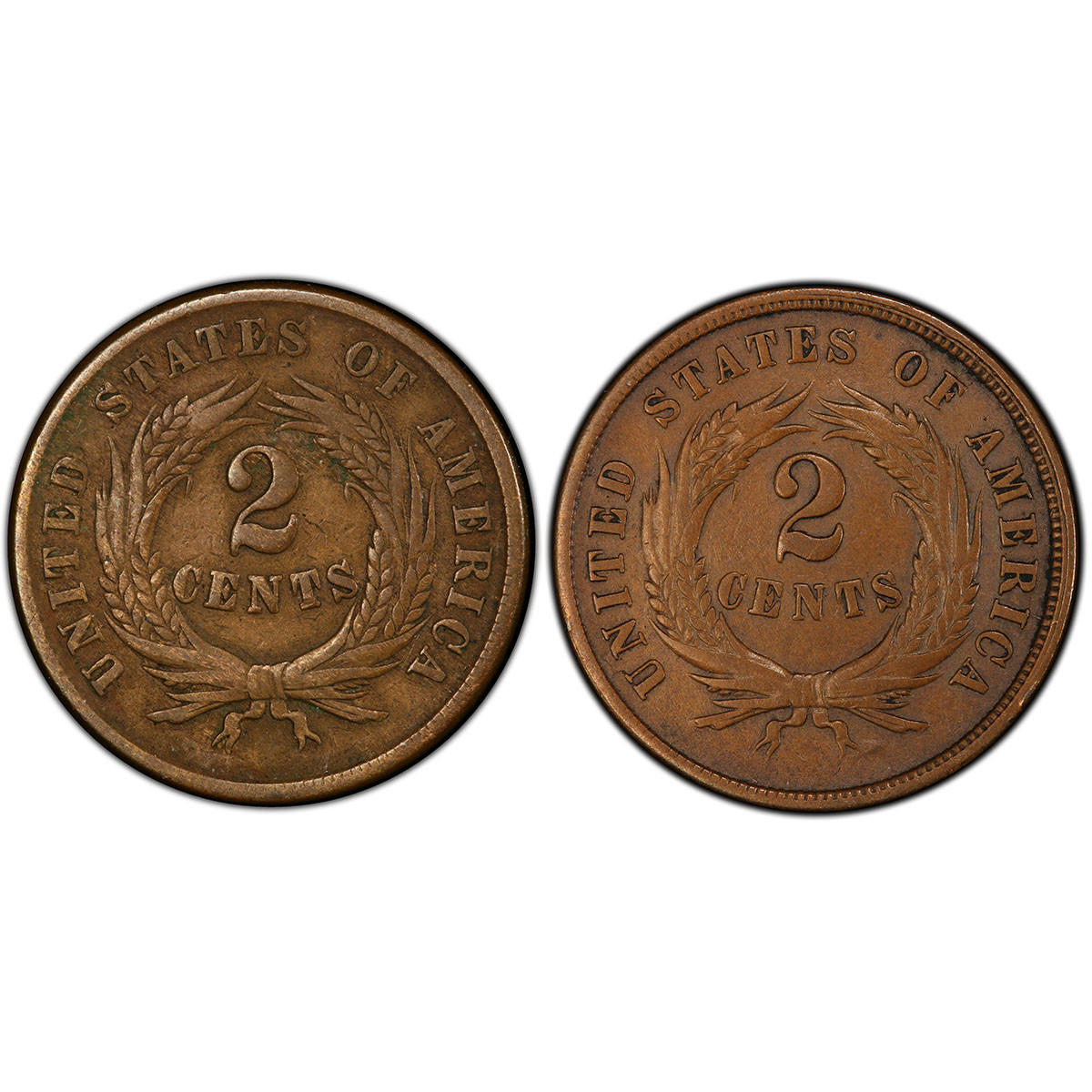 1864 & 1865 Two Cent Civil War 2pc Collection Questions & Answers