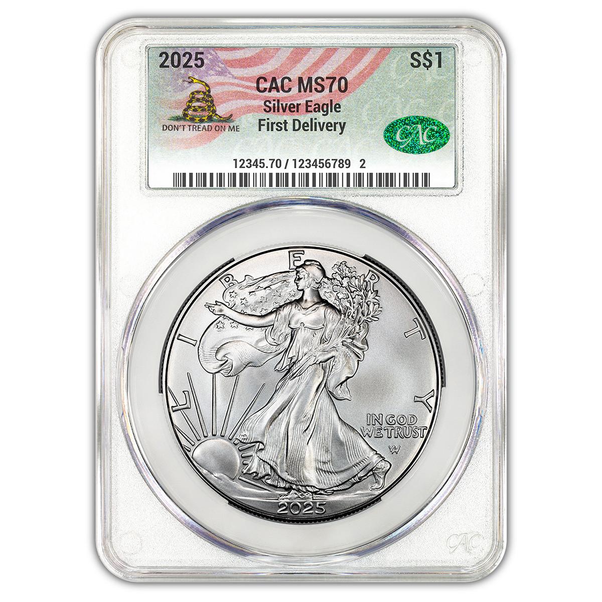 2025 $1 American Silver Eagle CAC MS70 Don't Tread on Me Questions & Answers