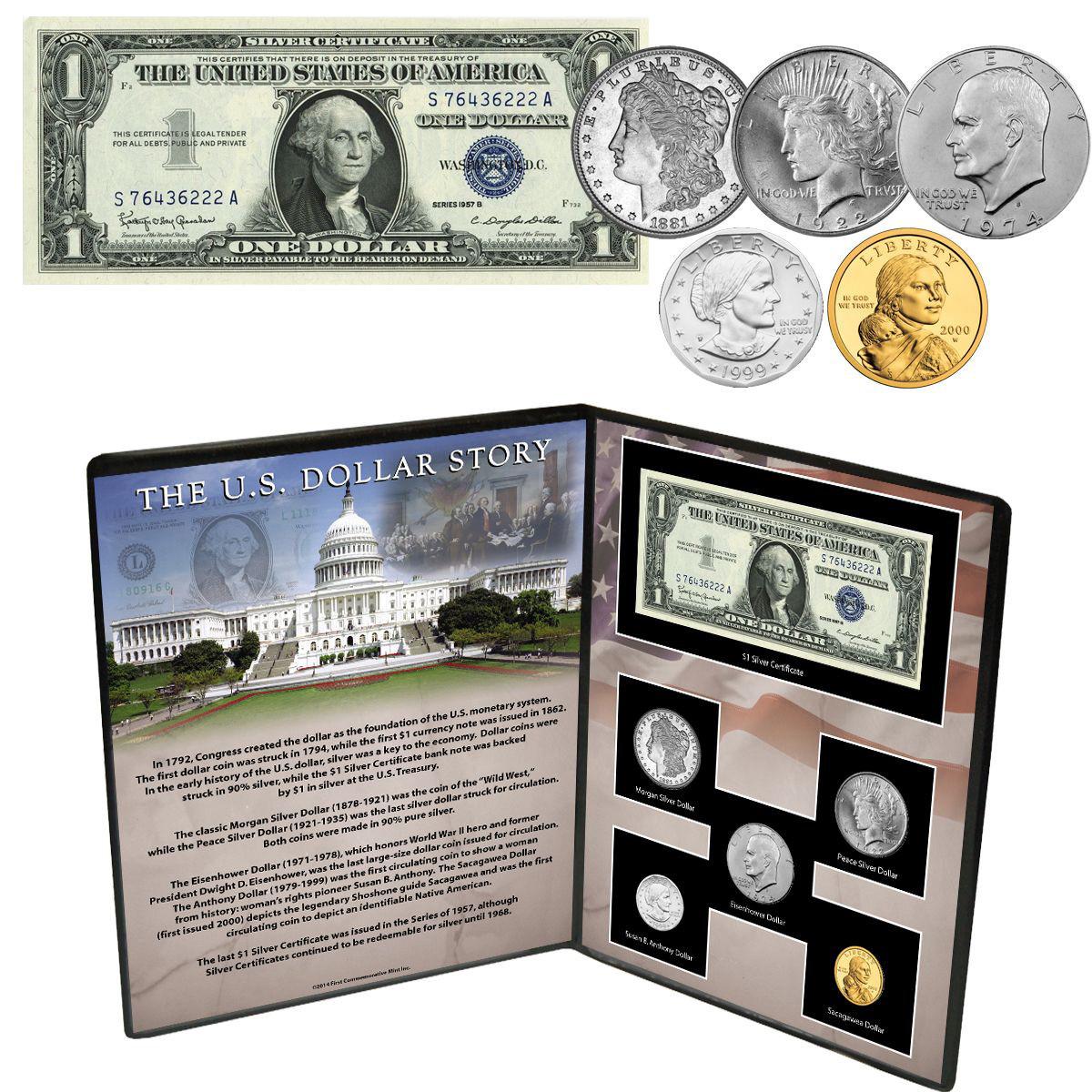 The U.S. Dollar Story - 6 pc Coin & Currency Collection Questions & Answers