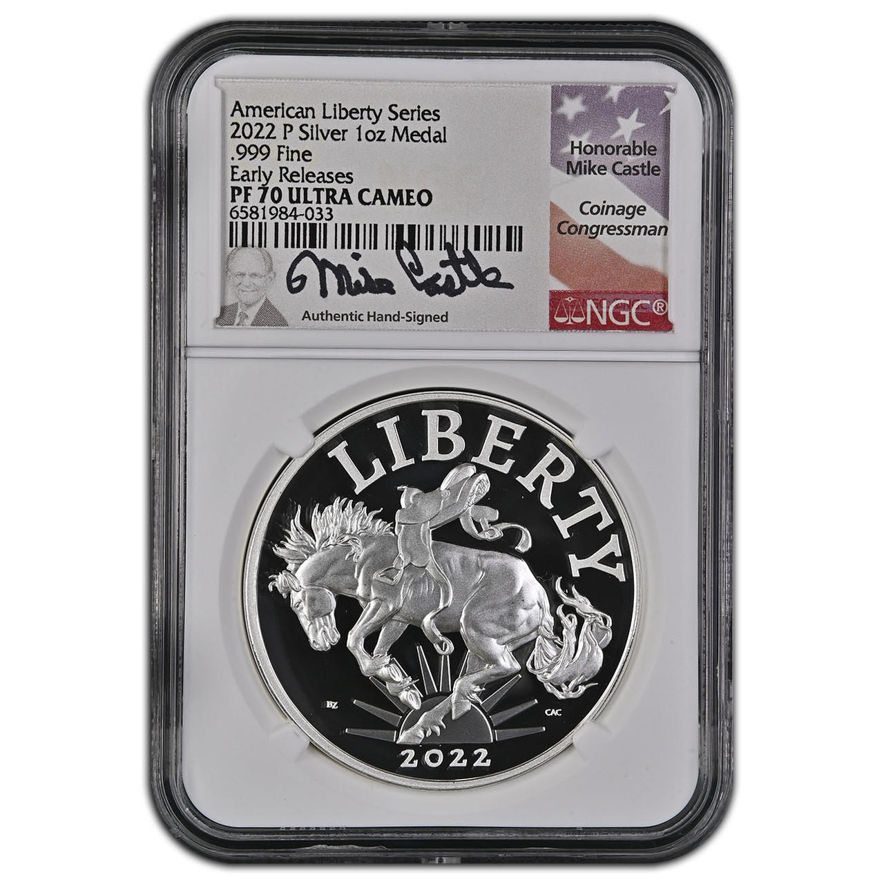 What's the mintage for the 2022-P Bronco Silver Medal PF70 UCAM ER?