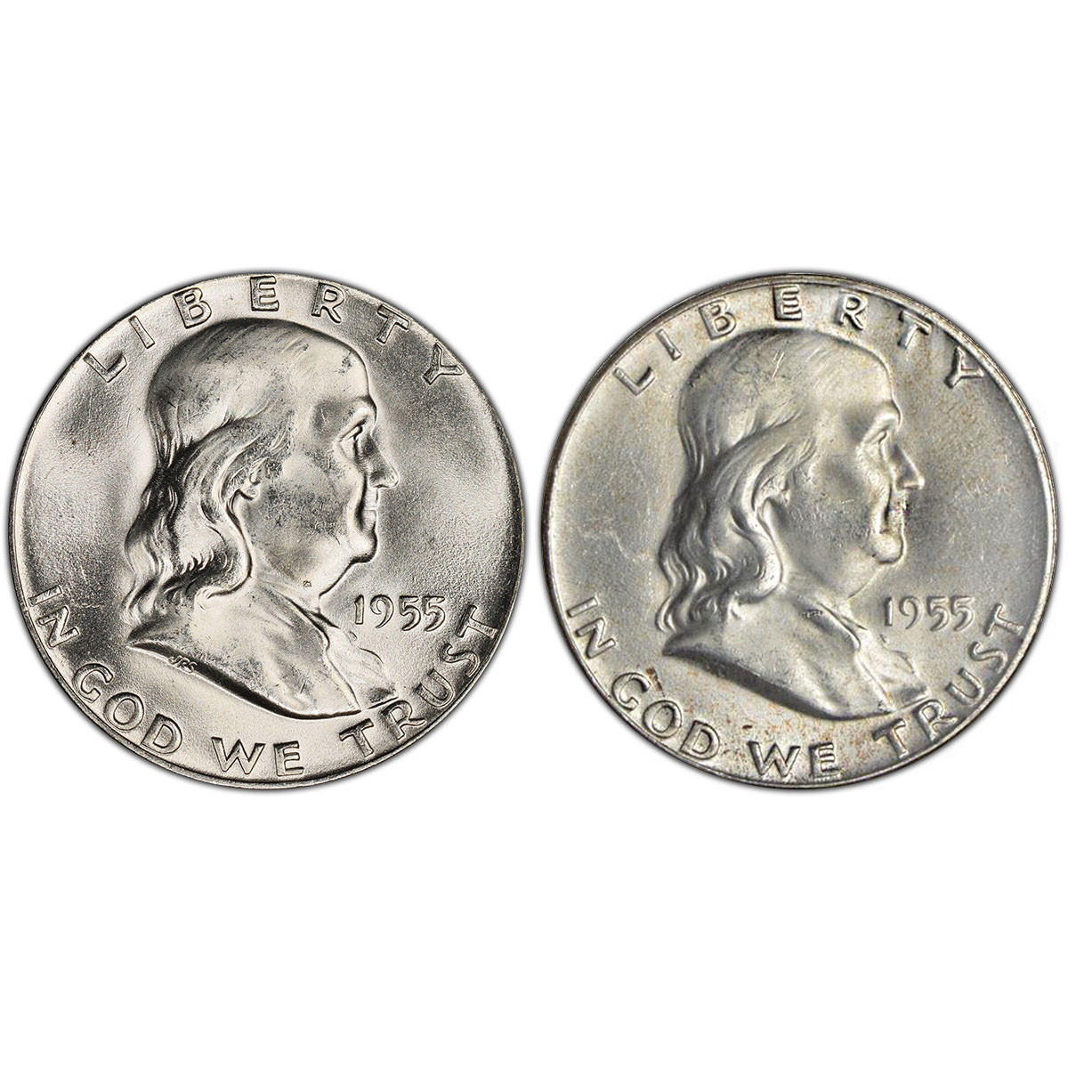 1955 Franklin Half Dollar - Standard & "Bugs Bunny" - 2pc Set (Uncirculated) Questions & Answers