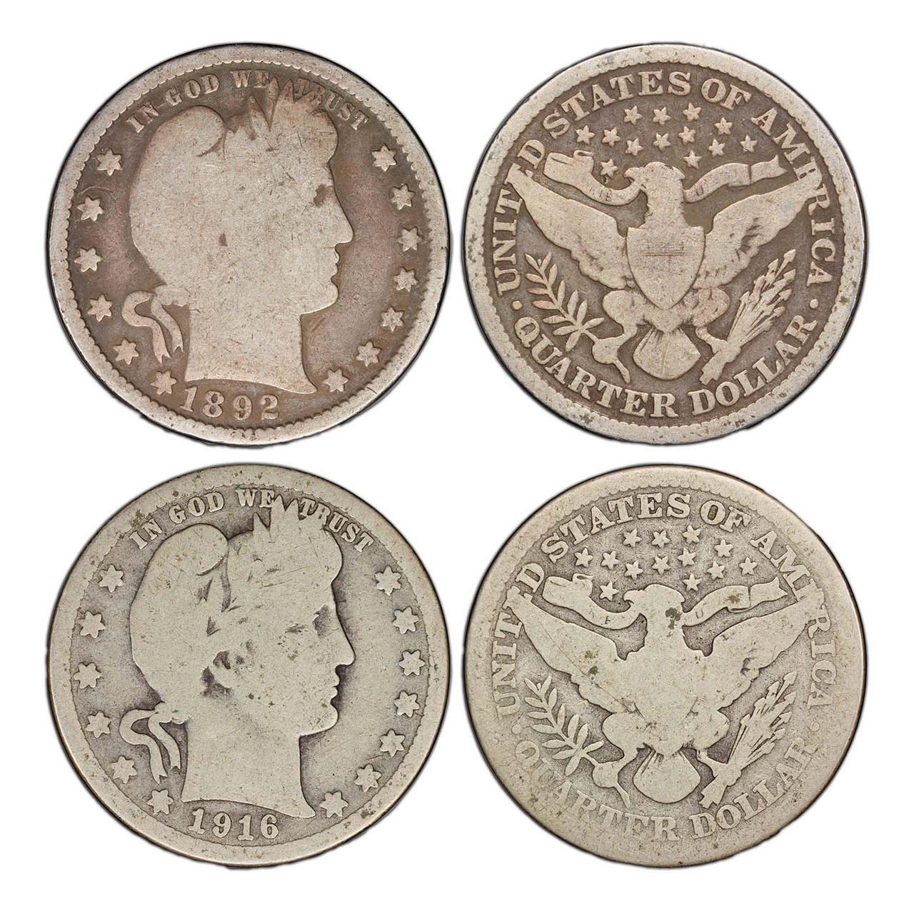 1892 & 1916 Barber Quarter 2pc Set (First & Last) Questions & Answers