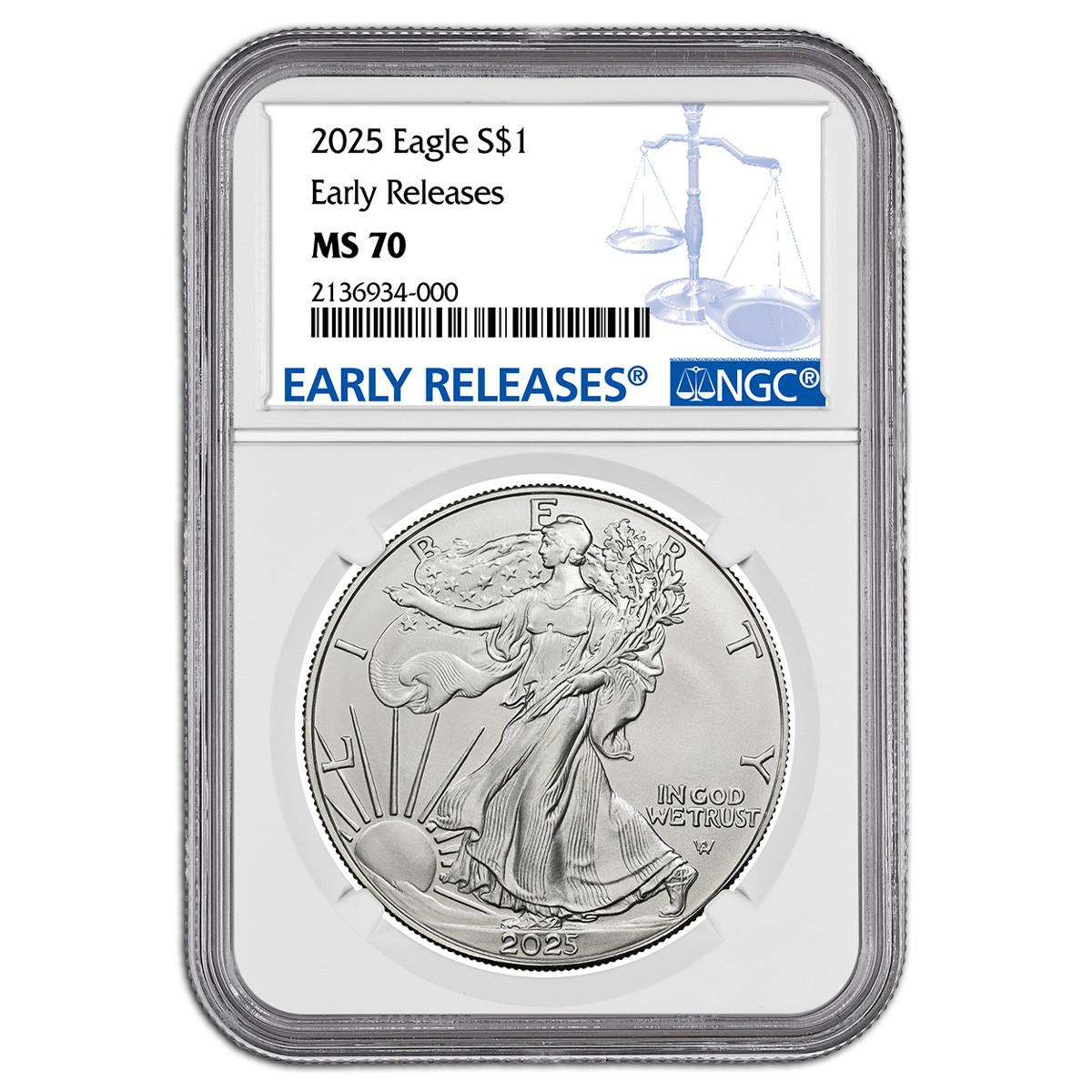 2025 $1 American Silver Eagle NGC MS70 ER Blue Label Questions & Answers