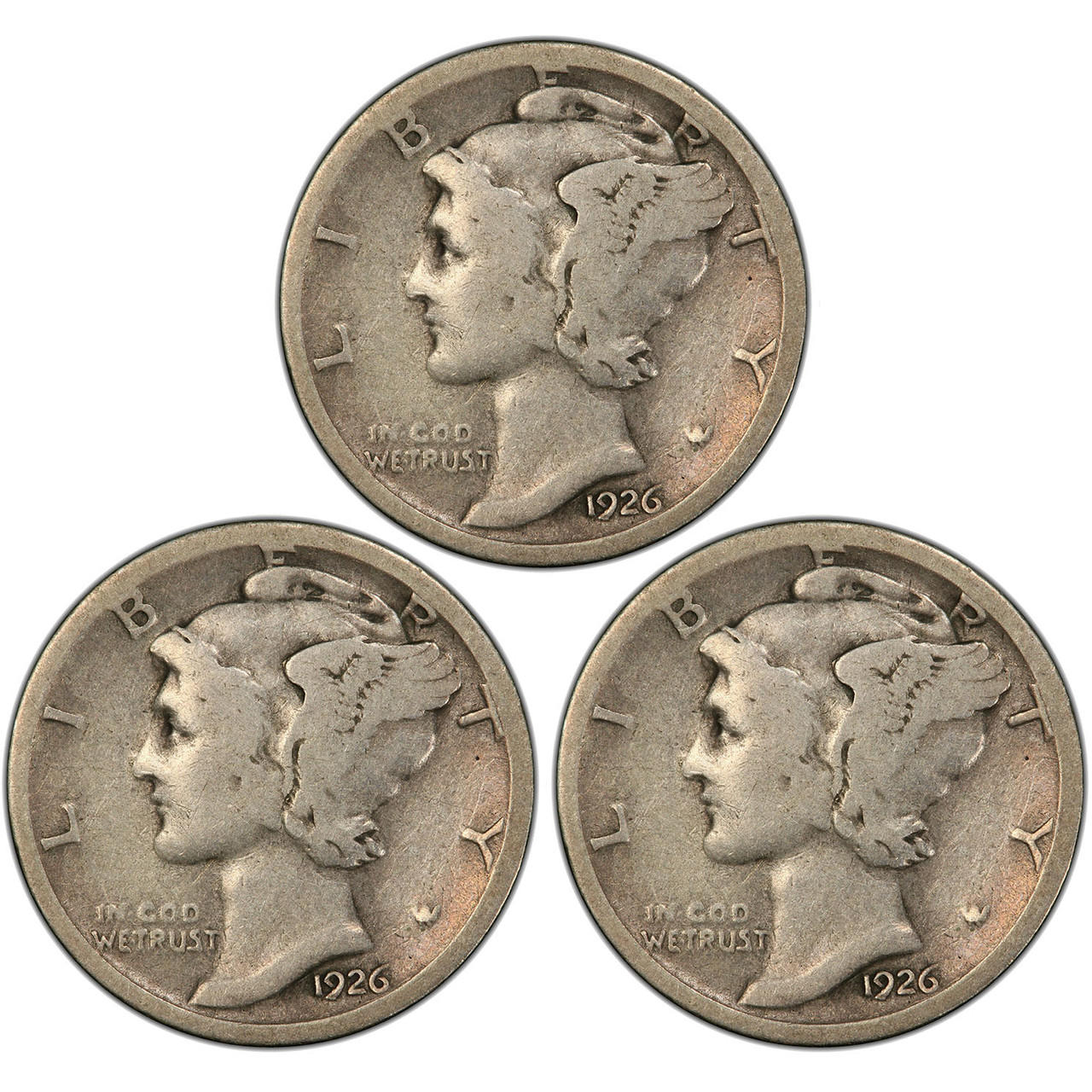 1926 P,D, S Mercury Dime - Roaring 20's 3pc Set Questions & Answers